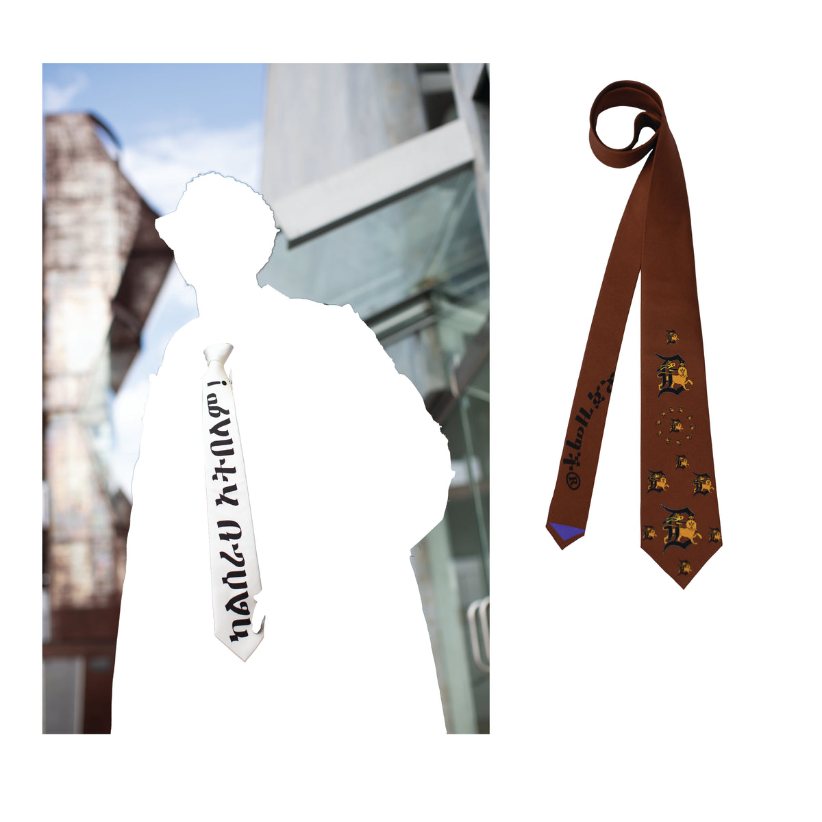 "Y.D.W,Y.D.E" Silk Tie
