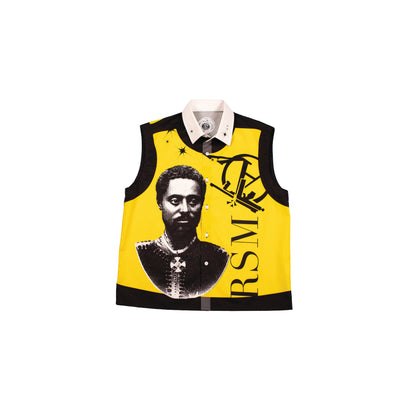 "RAS MAKONNEN" Removable Sleeve Button shirt/tank