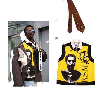 "RAS MAKONNEN" Removable Sleeve Button shirt/tank
